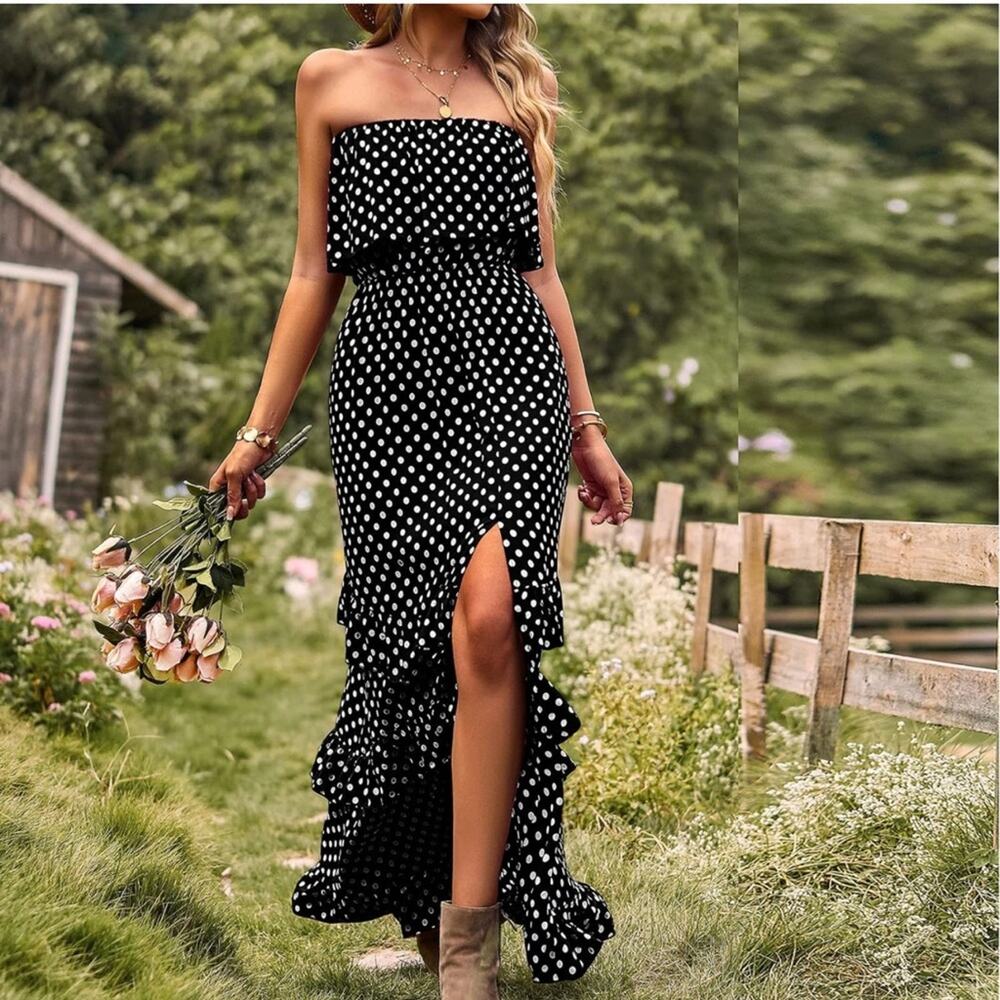 Women's strapless Maxi Dress size large NWOT